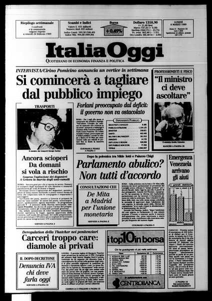 Italia oggi : quotidiano di economia finanza e politica